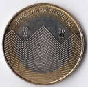 2011 - 3 euro SLOVENIA Anniversario Indipendenza Fior di Conio